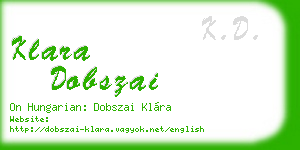 klara dobszai business card
