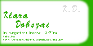 klara dobszai business card